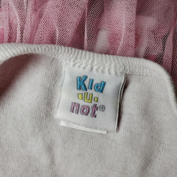Kid U Not Pink and White Polka Dot Shimmery Sleeveless Tutu Dress Size 5/6 EUC - Picture 3 of 15